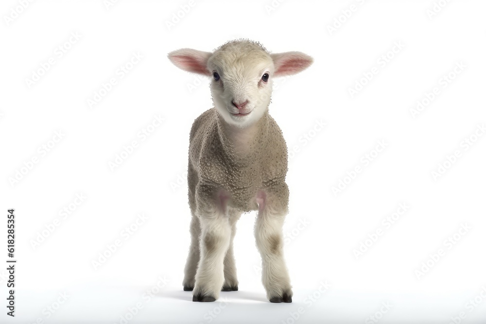 Lamb white isolated background