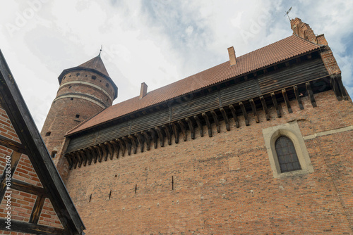 Fototapeta Naklejka Na Ścianę i Meble -  A city in Warmia and Mazury: Olsztyn, the Lyna River, a Teutonic castle