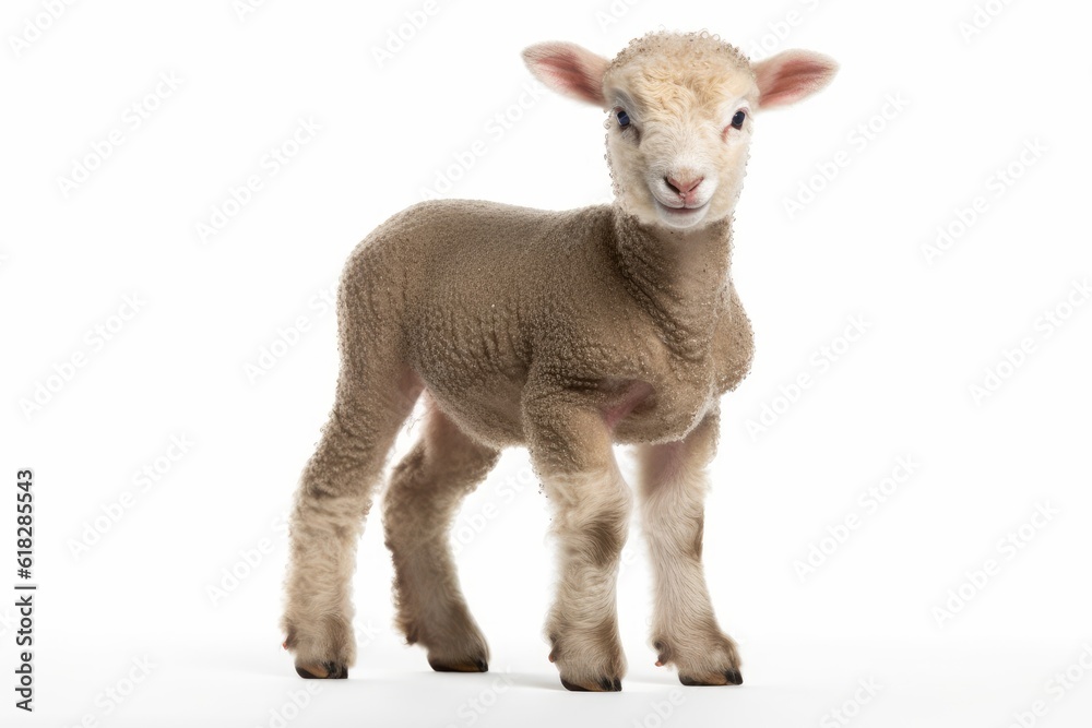 Lamb white isolated background