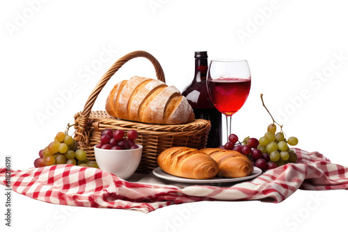 picnic still life isolated on a transparent background, generative ai