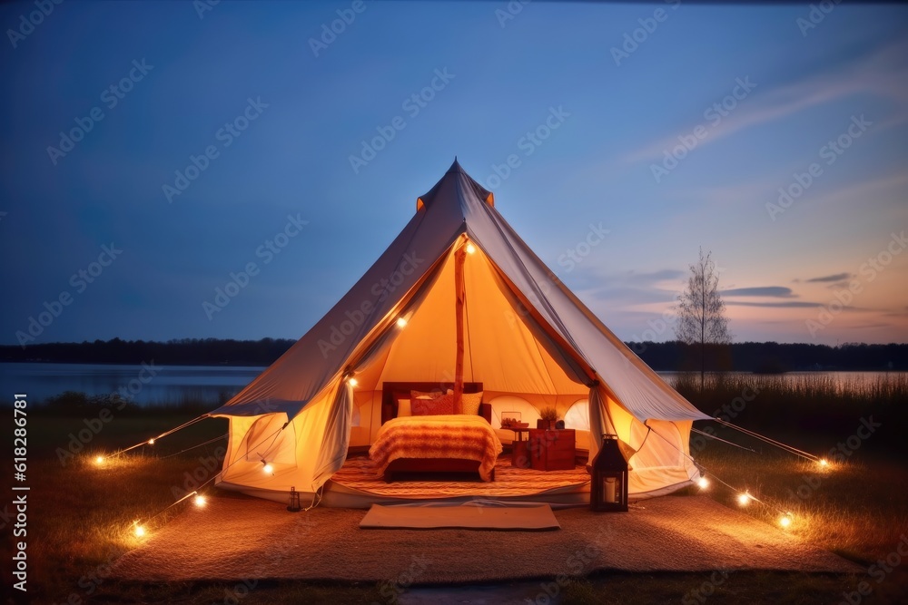 luxury retail camping tent mind training glamping AI Generated