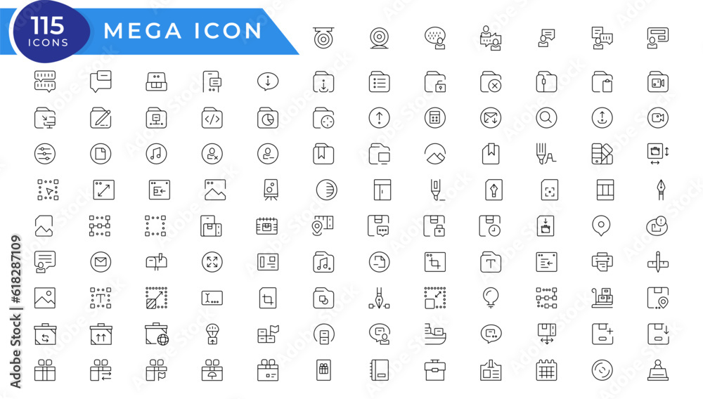 Programming coding icon set. Software development icon collection. Programmer and developer symbol vector illustration