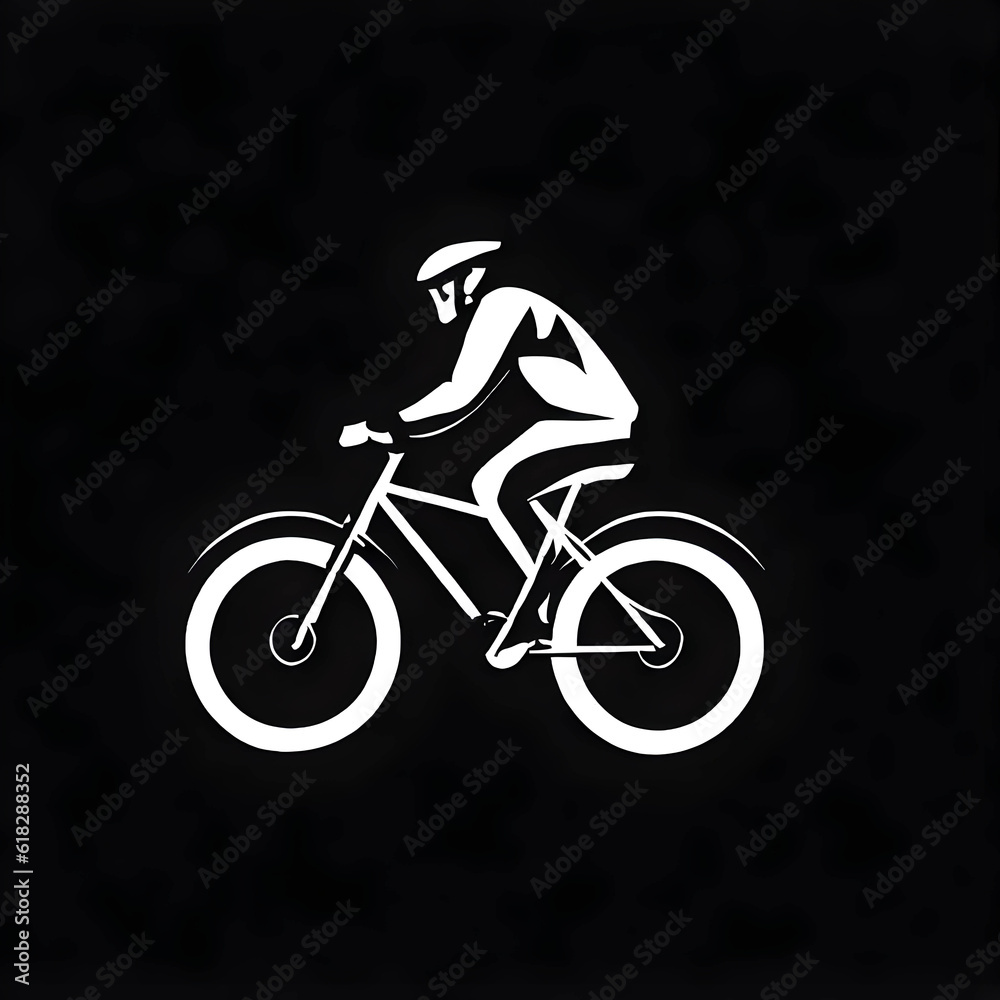 Fototapeta premium A man riding a bike logo