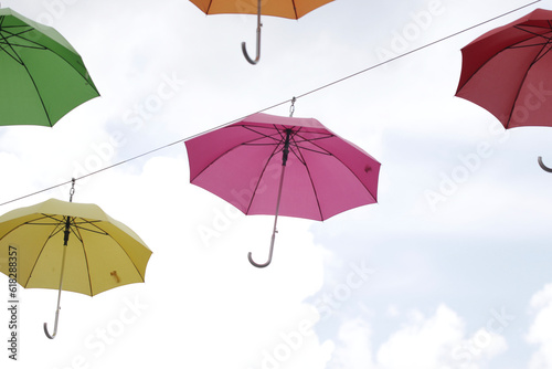 umbrellas in the rain