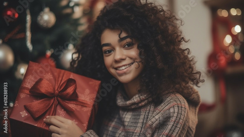 teenage girl holds a red Ch...