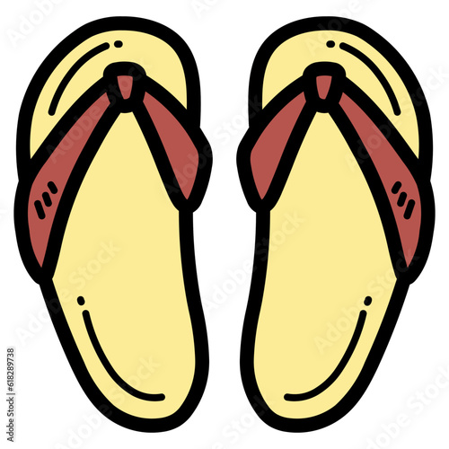 slippers filled outline icon style