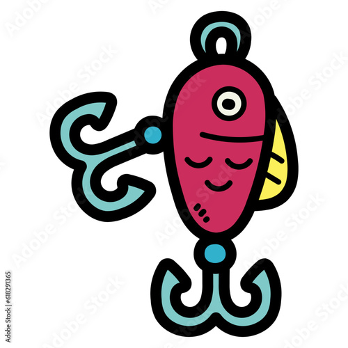bait filled outline icon style