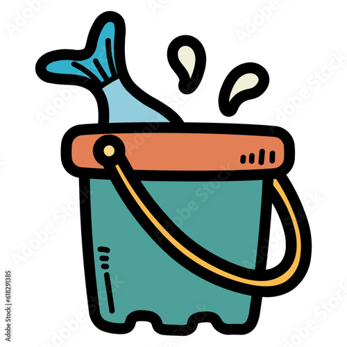 bucket filled outline icon style