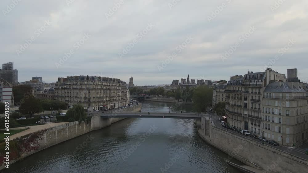 Rising above the River Seine in Paris France Rising above the River Seine in Paris France