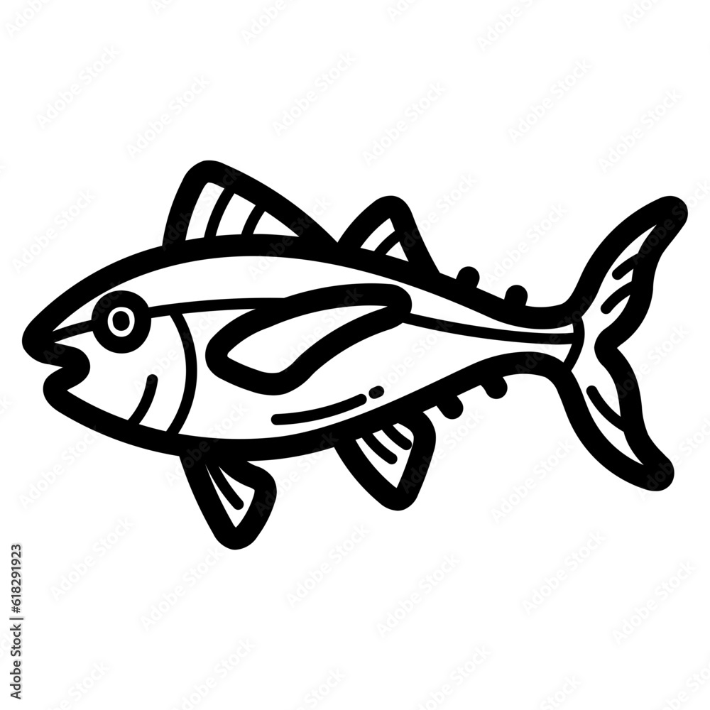 tuna line icon style tuna line icon style