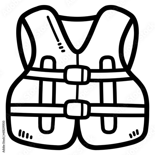 Life vest line icon style