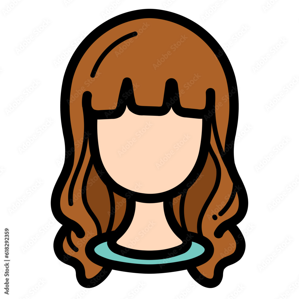 Fototapeta premium wigs filled outline icon style
