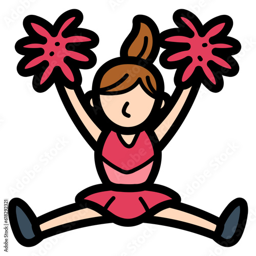 jump filled outline icon style