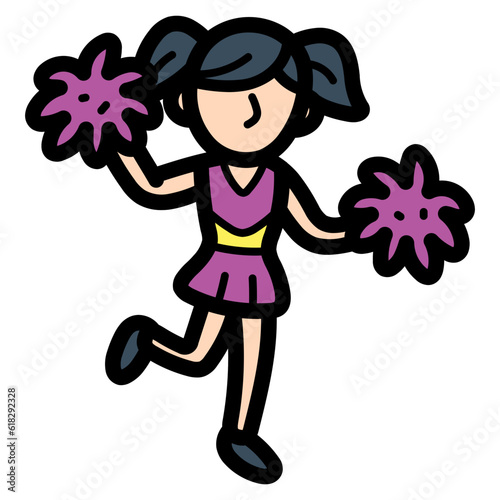 dance filled outline icon style