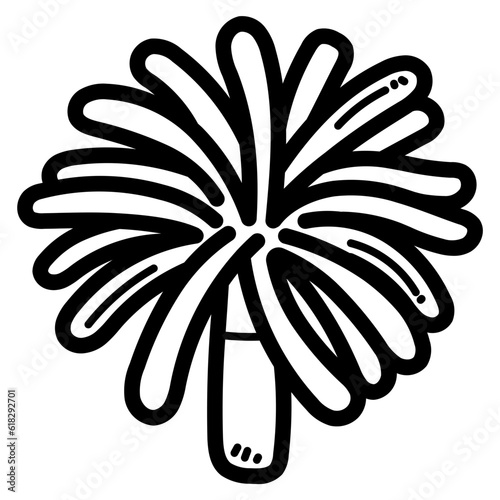 pom pom line icon style