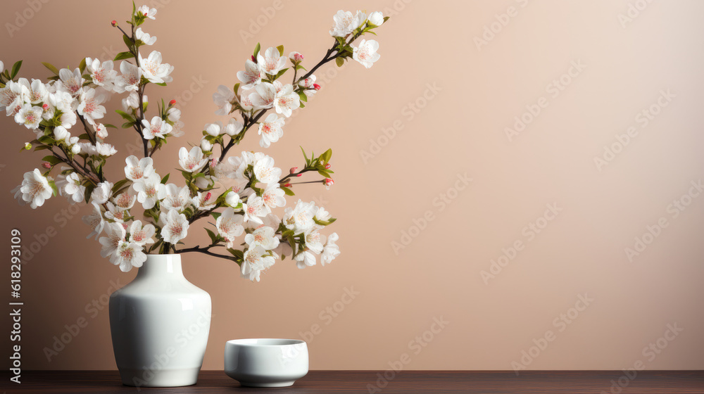 Wall Mockup Natural Colors , Mockups Design 3D, High-quality Mockups, Generative Ai