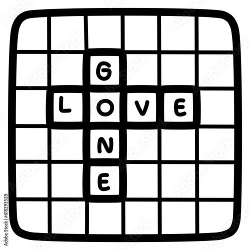 scrabble line icon style