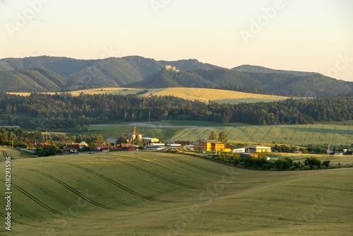 Wheat field during sunnrise or sunset. Slovakia	 photo