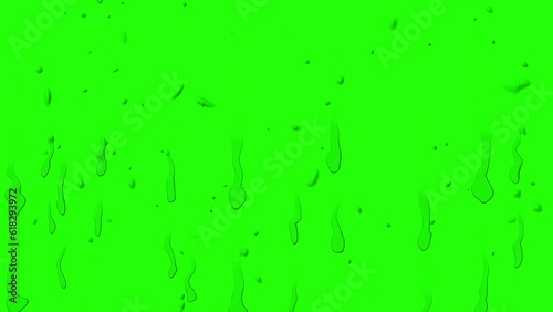 raindrop animation on a window on a green background