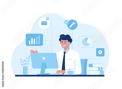 Professional consulting service trending concept flat illustration