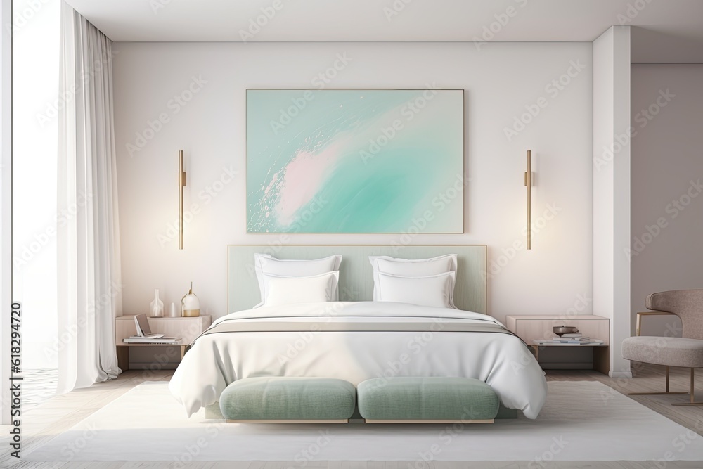 bedroom with a statement art piece above the bed bedroom with a statement art piece above the bed