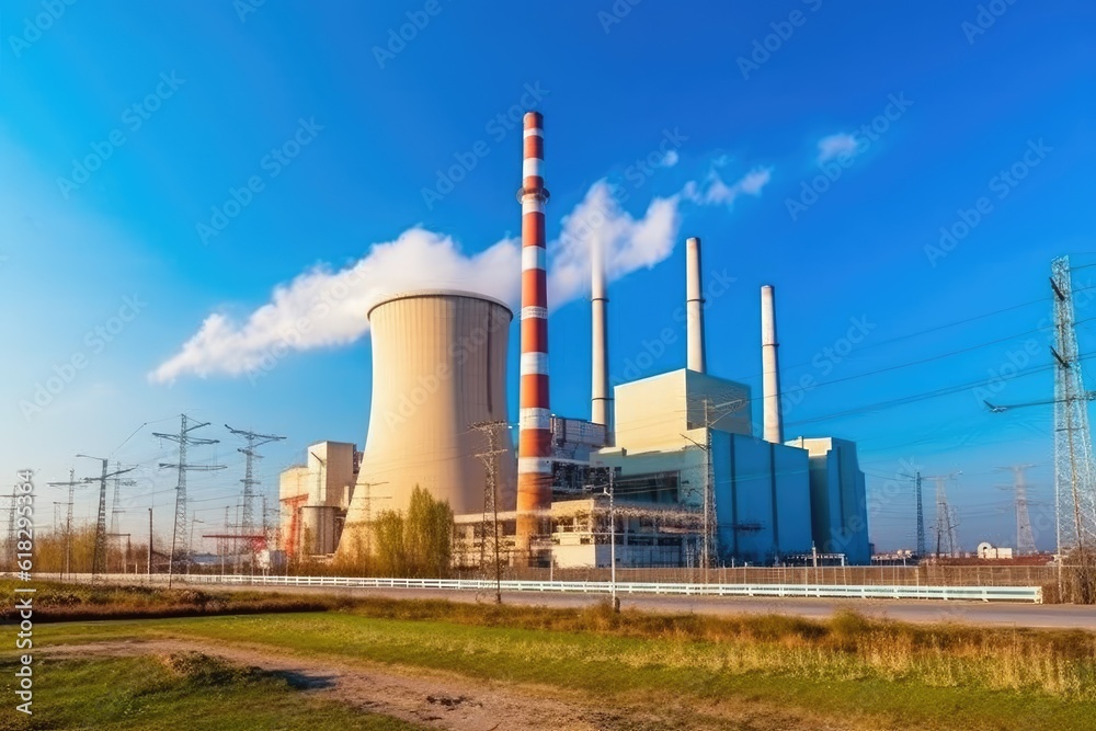 Power Plant High Voltage Turbin AI Generated