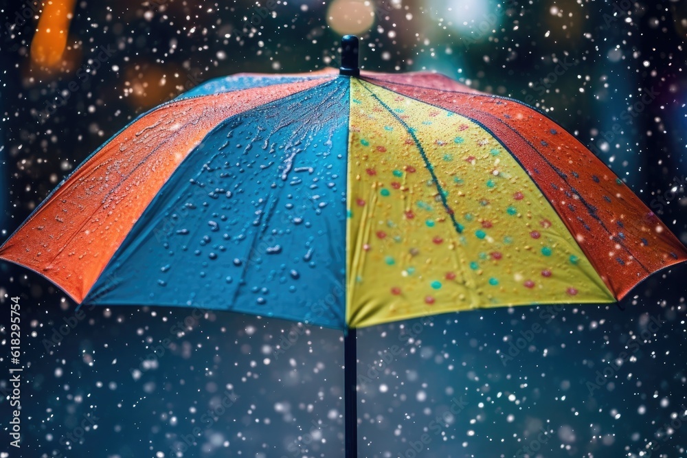 rain on Umbrella AI Generated