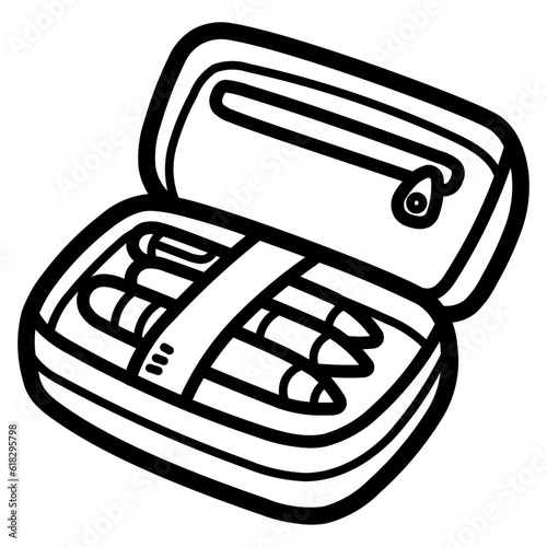 pencil cases line icon style
