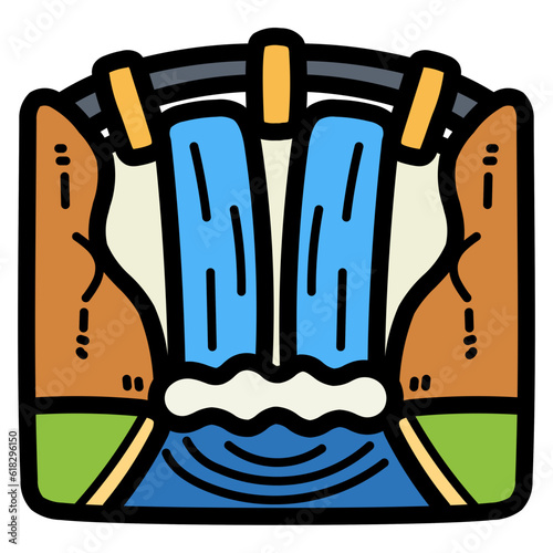 dam filled outline icon style