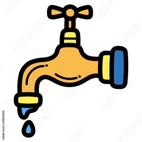 faucet filled outline icon style