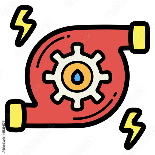 Hydro power filled outline icon style