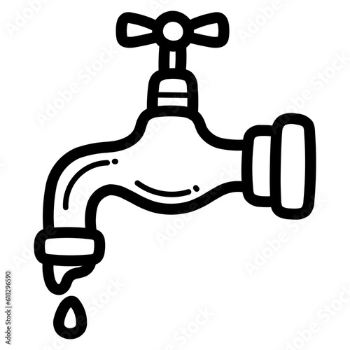 faucet line icon style