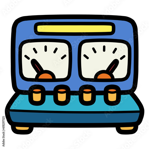 Voltmeter filled outline icon style