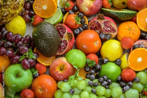 Vibrant Close-Up of Assorted Fresh Mixed Fruits in Exquisite 4K Resolution