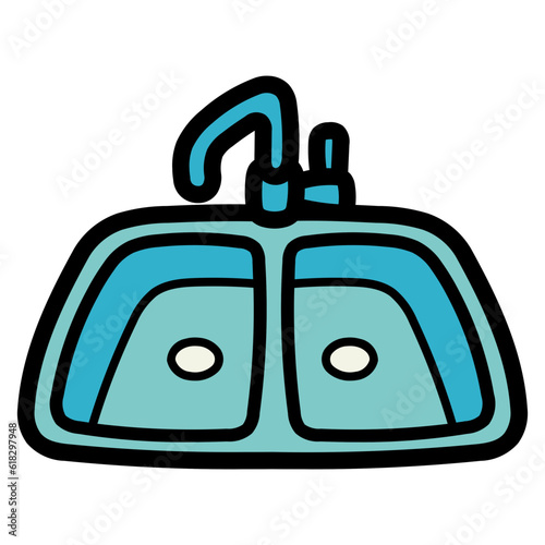 sink filled outline icon style