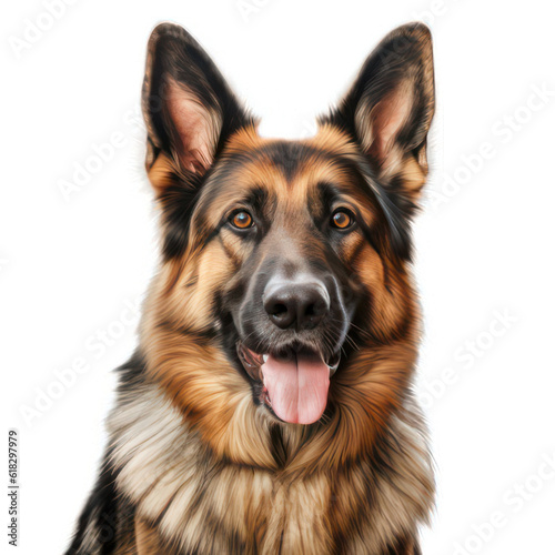 Head of german shepherd isolated on white created with Generative AI