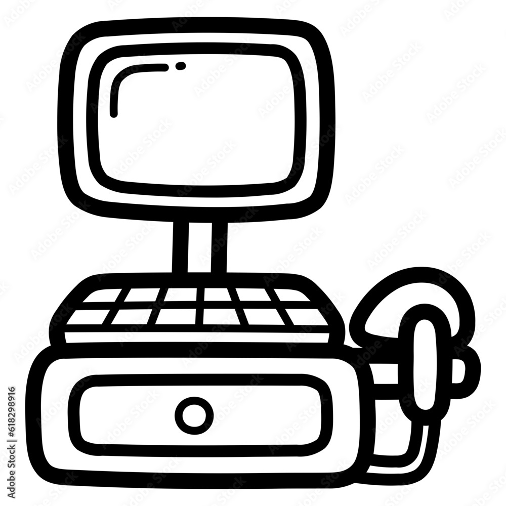 cash register line icon style cash register line icon style