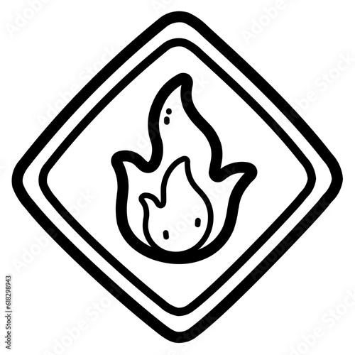 flammable line icon style