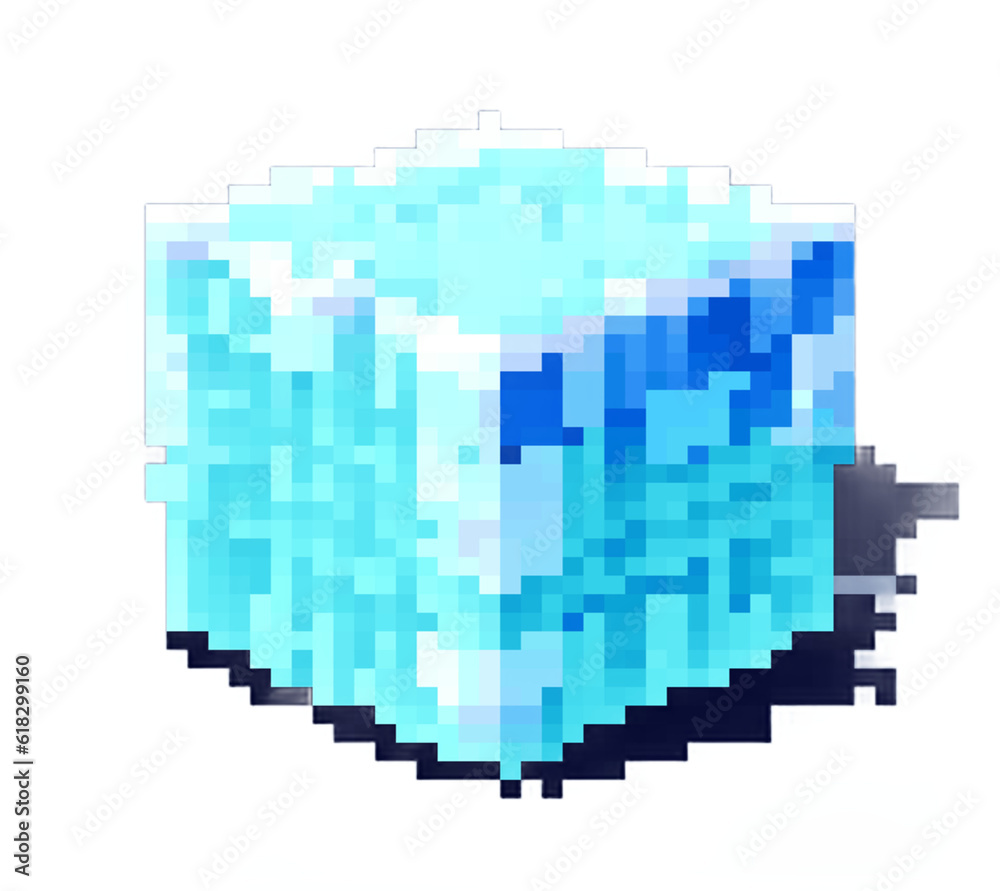 ice cube pixel art icon transparent background