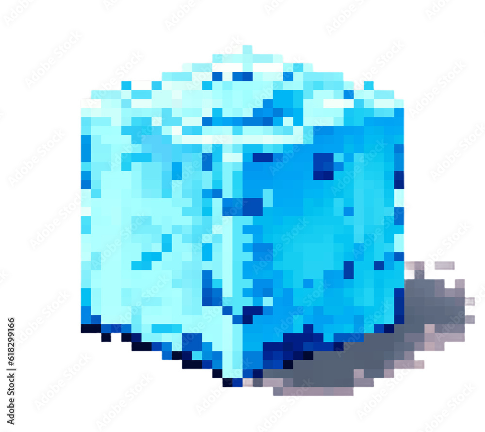 ice cube pixel art icon transparent background