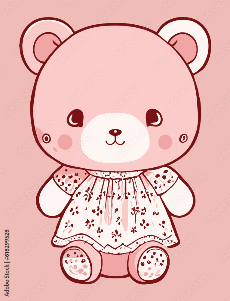 Bear vector illustration for children, nice animal, eps 10