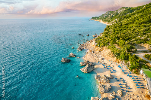 Fototapeta Naklejka Na Ścianę i Meble -  View of the turquoise sea in Greece