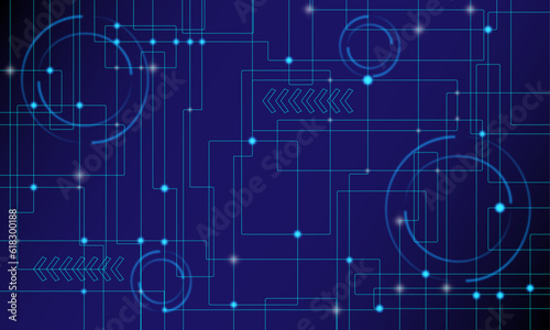 technology style vector abstract background, blue banner