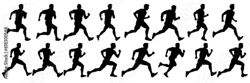 Runner silhouettes set, large pack of vector silhouette design, isolated white background © FutureFFX