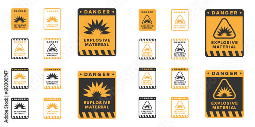 Explosive icon sign design vector, explosives hazard warning icon board