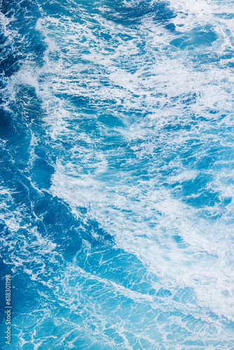 Blue Water in Chaotic Ocean Background