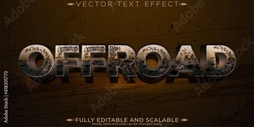 Editable text effect offroad, 3d dirty and adventure font style