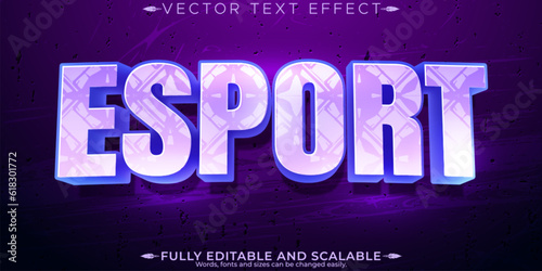 Gamer text effect, editable esport and neon text style