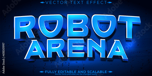 Robot arena text effect, editable metallic and technology text style