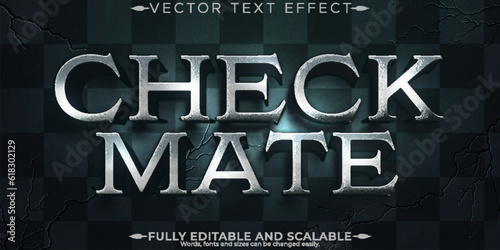 Chess checkmate text effect, editable epic and play text style